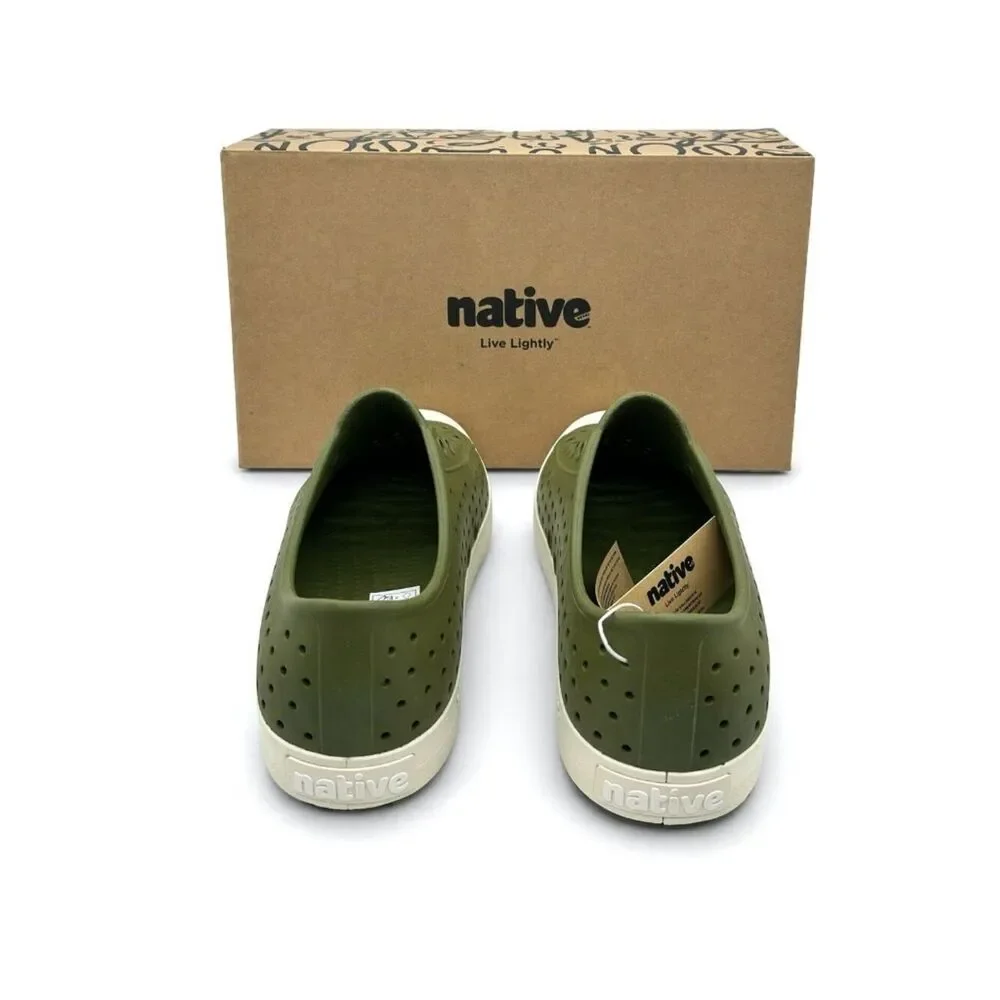 Native Jefferson Slip-On Water Shoes Rookie Green Lightweight Mens 9 Womens 11